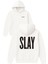 Slay Tasarım Baskılı Oversize Beyaz Kapüşonlu Sweatshirt 1