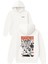Board Power Tasarım Baskılı Oversize Beyaz Kapüşonlu Sweatshirt 1