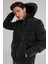 Çetinkaya Mentality 7984 Şişme Mont Kapşonlu Regular Siyah 3