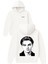 Leonardo Tasarım Baskılı Oversize Beyaz Kapüşonlu Sweatshirt 1