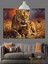 Güçlü Aslanın Derin Bakışı Dekoratif Kanvas - Mdf Ahşap Tablo 1