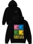 Renkli Nırvana Tasarım Baskılı Oversize Siyah Kapüşonlu Sweatshirt 1