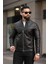 Yeni Sezon Erkek Premium Karbon Deri Slim Fit Mevsimlik Ceket 2