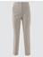 Bej Melanj Normal Paça Yüksek Bel Düz Kesim Dokuma Pantolon 1