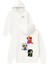 3 Adet Tatlı Kız Figür Tasarım Baskılı Oversize Beyaz Kapüşonlu Sweatshirt 1