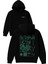 Octopus Tasarım Baskılı Oversize Siyah Kapüşonlu Sweatshirt 1