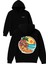 Pizza Manzara Tasarım Baskılı Oversize Siyah Kapüşonlu Sweatshirt 1
