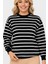 Çizgili Siyah Sweatshirt 1