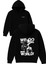 We Go To The New World Tasarım Baskılı Oversize Siyah Kapüşonlu Sweatshirt 1