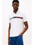 Erkek Regular Fit Göğsü Şeritli ve Yazılı Polo Yaka T-Shirt - Beyaz 1