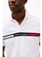 Erkek Regular Fit Göğsü Şeritli ve Yazılı Polo Yaka T-Shirt - Beyaz 4
