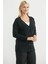 Oversize Cepli Triko Hırka - Siyah 4