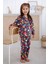 Önden Düğmeli Çocuk Pijama Takımı Uzay Desenli 2-6 Yaş 1