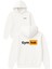 Gym Hub Tasarım Baskılı Oversize Beyaz Kapüşonlu Sweatshirt 1