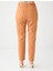 Karamel Yüksek Bel Normal Paça Dokuma Pantolon 5