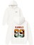 Hawaı 89 Tasarım Baskılı Oversize Beyaz Kapüşonlu Sweatshirt 1