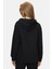 Vıvıana Siyah Kapüşonlu Baskılı Fermuarlı Standard Fit Kadın Sweatshirt 4