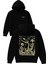 Iskelet T Rex Tasarım Baskılı Oversize Siyah Kapüşonlu Sweatshirt 1