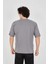 Unisex Jakar Kumaş Rahat Kol T-Shirt - Gri 3
