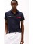 Erkek Regular Fit Göğsü Şeritli ve Yazı Nakışlı Polo Yaka T-Shirt - Lacivert 1