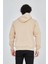 Unisex Tam Fermuarlı Kapşonlu Sweatshirt - Bej 4