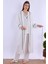 Ekru Sabahlıklı Hamile Lohusa Pijama Takımı 6
