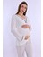 Ekru Sabahlıklı Hamile Lohusa Pijama Takımı 7