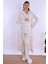 Pudra/ekru Sabahlıklı Hamile Lohusa Pijama Takımı 1