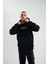 Kapşonlu Double Oversize Dijital Patchli Sweatshirt - Siyah 5