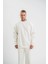 Uzun Kol Bisiklet Yaka Basic Sweatshirt - Beyaz 1