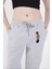 Lastikli Üç Iplik Baskılı Eşofman Pantolon - Gri 1