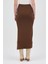 Kahve Likralı Uzun Lastik Bel Etek 8157A 6