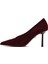 Kadın Bordo Ince Topuklu Süet Deri Stiletto 25AFD100610 4
