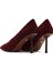 Kadın Bordo Ince Topuklu Süet Deri Stiletto 25AFD100610 6