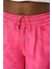 Kadın Beli Lastikli Bol Paça Desenli Fuşya Pantolon 2