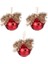 Yılbaşı Ağaç Süsü Çıngıraklı Yılbaşı Topu 3'lü Set Kırmızı- 8 Cm. 2
