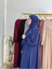 Sallı ,önü V Model Büzgülü Tesettür Elbise Takım ,ferrace,abaya, Hicab,hac ve Umre Için Uygun Indigo 3