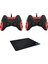 2 Li Paket SG-R218 Ps3/pc x Input Kırmızı USB 1.8m Joypad +Mavi G Desenli Gaming Mouse Pad Hediye Li 1
