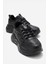 Yan Halka Desenli Kadın Spor Ayakkabı Siyah Siyah 1