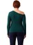 Kadın Moda Şık Büyük Beden Regular Asimetrik Yaka Fitted Kalıp Örme Büzgülü Tek Omuz Bluz 3
