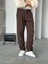 Erkek Acı Kahverengi Pileli Baggy Kumaş Pantolon 3