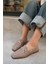 Aloha Vizon Süet Gold Detaylı Loafer 3