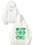 Green Hearts Tasarım Baskılı Oversize Beyaz Kapüşonlu Sweatshirt 1