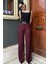 Bordo Yüksek Bel Kumaş Pantolon MG2285 2
