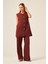 Ftz Kadın Keten Ikili Takım Bordo 31195 3