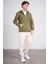 Çetinkaya Mentality 3034 Erkek 3 Iplik Kapüşonlu Fermuarlı Sweatshirt Haki 3