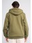 Çetinkaya Mentality 3034 Erkek 3 Iplik Kapüşonlu Fermuarlı Sweatshirt Haki 5