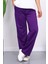 Mor Bel Lastikli Iki Iplik Palazzo Eşofman Alt 3
