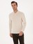 Erkek Bej Slim Fit Yün Karışımlı Polo Yaka Basic Triko Kazak 50315267-VR011 3