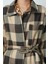 Kadın Ekose Desenli Tek Cepli Kuşaklı Tesettür Gömlek-Ceket 3